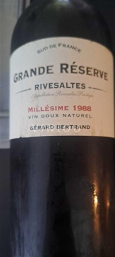 Roussillon Rivesaltes Gérard Bertrand Grande Réserve 1988