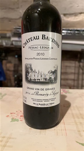 Bordeaux Pessac-Léognan Château Bardins 2010