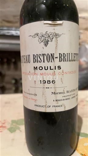Bordeaux Non specificato Château Biston-Brillette 1986