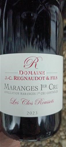 Бургундія Не вказано Premier Cru Domaine J.C. Regnaudot & Fils Les Clos Roussots 2023