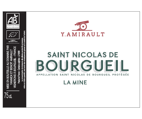 Vina Rouge sec La Mine Y. Amirault 2024 Francija Dolina Loare Saint-Nicolas-De-Bourgueil AOC