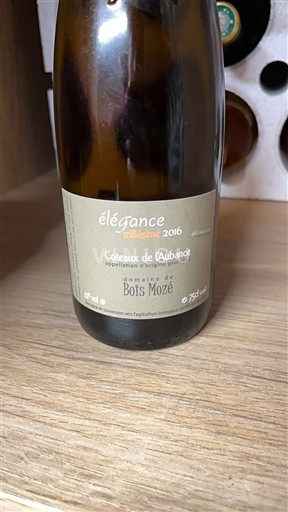 Dolina Loare Coteaux de l'Aubance Domaine Bois Mozé Élégance 2016