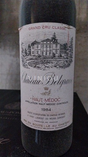 Bordeaux Haut-Médoc Grand Cru Château Belgrave 1984