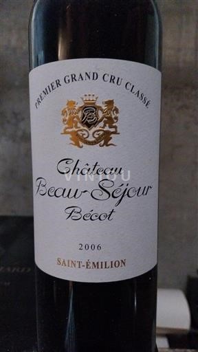 Bordeaux Saint-Émilion Grand Cru Château Beau-Séjour Bécot 2006