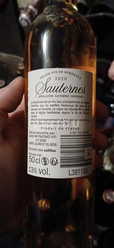 Bordeaux Sauternes Raymond 2020
