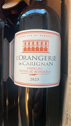 Бордо Кадильяк-Кот-де-Бордо L'Orangerie de Carignan 2023
