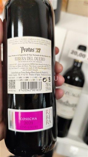 Vina Rouge sec 27 Protos 2021 Španija Kastilja in León Ribera del Duero DO