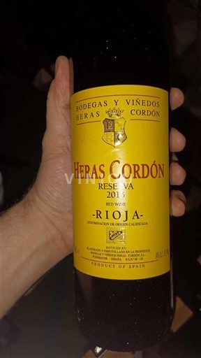 La Rioja Rioja Bodegas y Viñedos Heras Cordón Reserva 2015