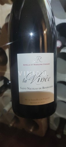 Vin Rouge sec La Vinée Estelle et Rodolphe Cognard 2023 France Vallée de la Loire Saint-Nicolas-De-Bourgueil AOC