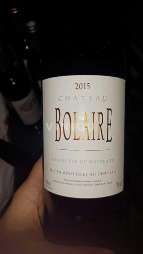 Bordeaux Bordeaux Supérieur Château Bolaire 2015