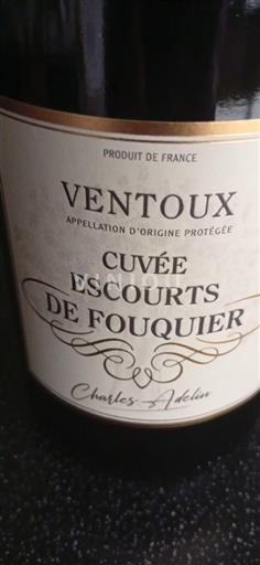 Vinhos Rouge sec Escourts de Fouquier Charles Adelin Non millésimé França Vale do Ródano Ventoux AOC