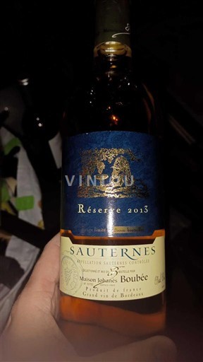 Bordeaux Sauternes Maison Johannes Boubée Réserve 2013