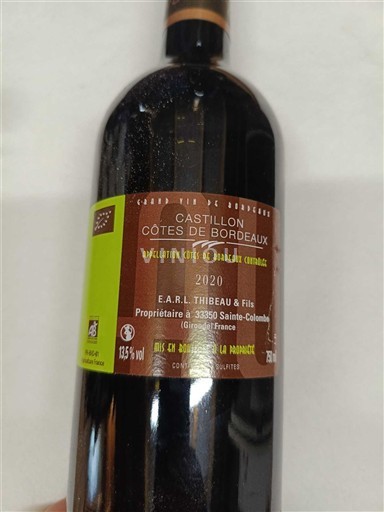 Burdeos Castillon-costas-de-burdeos E.A.R.L. Thibeau & Fils 2020