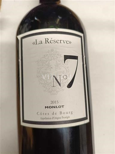 Bordeaux Côtes-de-bourg Monlot La Réserve N°7 2015