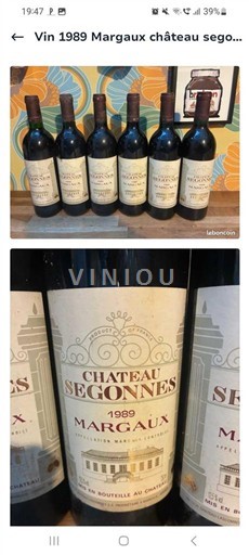 Bordeaux Margaux Château Segonnes 1989