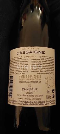 Sudoeste Côtes de Gascogne Domaine Cassaigne Grand Vin 2018