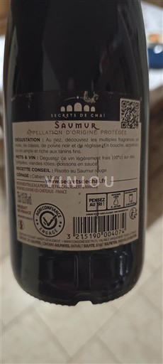 Loire-dalen Saumur Secrets de Chai 2020