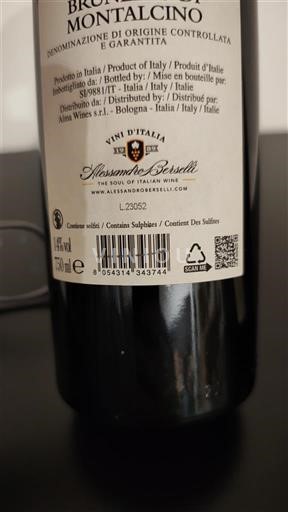 Viner Rouge sec Alessandro Berselli Non millésimé Italien Toscana Brunello di Montalcino DOC