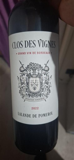 Burdeos Lalande-de-Pomerol Clos des Vignes 2022