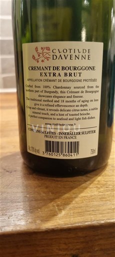 Borgogna Crémant di Borgogna Clotilde Davenne Extra Brut Senza annata