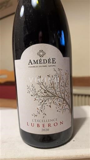 Vin Rouge sec L'Excellence Amédée 2020 France Vallée du Rhône Luberon AOC