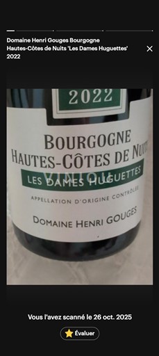 Borgonha Hautes Côtes de Nuits Domaine Henri Gouges Les Dames Huguettes 2022