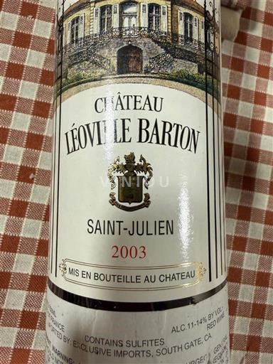 Bordeaux Saint-Julien Grand Cru Château Léoville Barton 2003