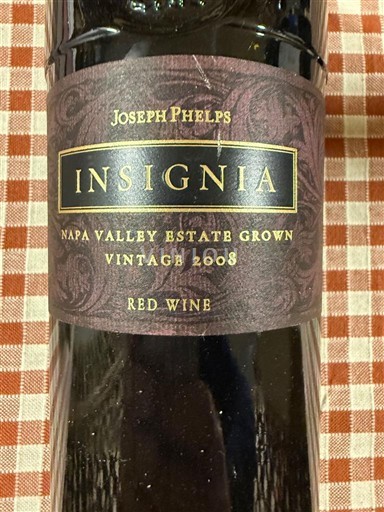 Kaliforniska AVA Napa Valley Joseph Phelps Insignia 2008