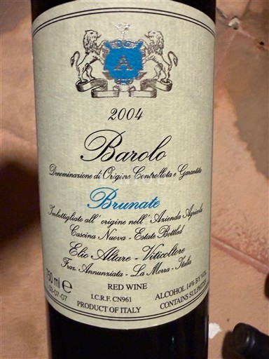 Piemont Barolo Elio Altare Brunate 2004