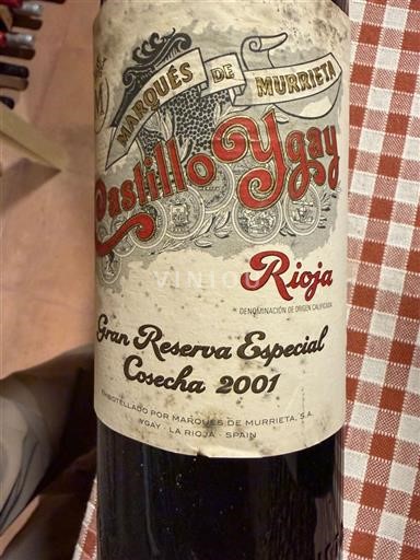 La Rioja Rioja Marqués de Murrieta Castillo Ygay Gran Reserva Especial 2001