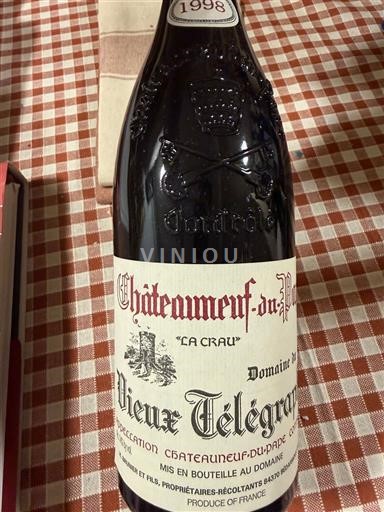 Vale do Ródano Châteauneuf-du-Pape Domaine Vieux Télégraphe La Crau 1998