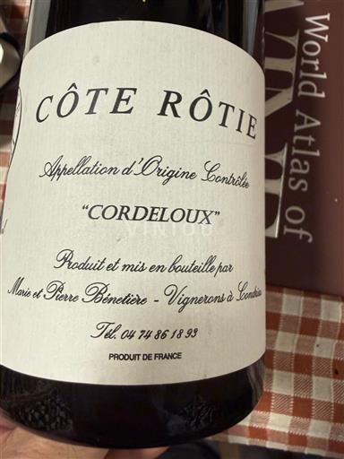 Thung lũng Rhône Côte-rôtie Marie et Pierre Bénetière Cordeloux 2011