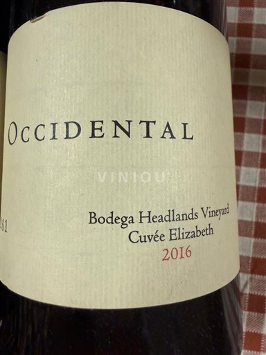 Kalifornialaiset AVA:t Sonoma Coast Occidental Bodega Headlands Vineyard Elizabeth 2016