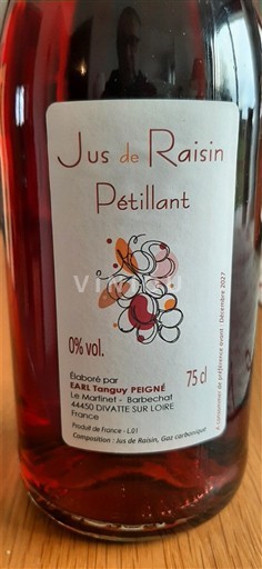 Valle del Loira EARL Tanguy Peigné Jus de Raisin Pétillant 2025