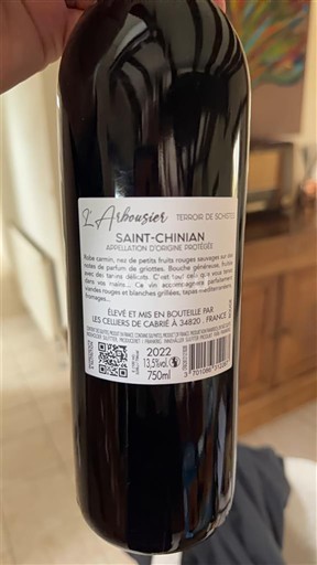 Languedoc Saint-Chinian Les Celliers de Cabrie L'Arbousier Terroir de Schistes 2022
