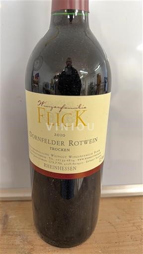 Rheinhessen Weingutfamilie Flick Dornfelder Rotwein Trocken 2010