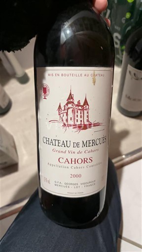 Vine Rouge sec Château Mercuès 2000 Frankrig Sydvestfrankrig Cahors AOC