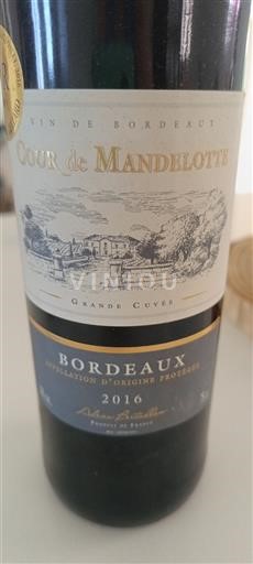 Wines Rouge sec Grande Cuvée Cour de Mandelotte 2016 France Bordeaux AOC
