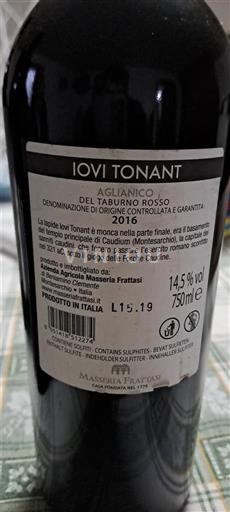 Campania Aglianico del Taburno Masseria Frattasi Iovi Tonant 2016