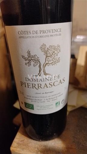 Víno Rouge sec Domaine Pierrascas Non millésimé Francie Provence Côtes-de-Provence AOC