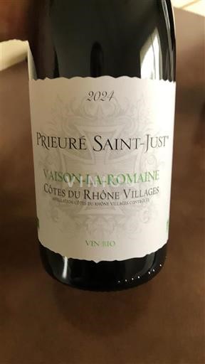 Rhônen laakso Côtes-du-rhône-villages Prieuré Saint-Just Vaison-la-Romaine 2024