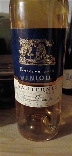 Bordeaux Sauternes Maison Joahnis Boubée Réserve 2019
