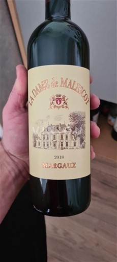Bordeaux Margaux Château Malecot La Dame de Malecot 2018