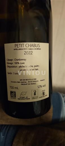 Borgoña Petit-chablis Domaine Alain Mathias 2022