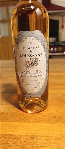 Bordeaux Sauternes Domaine Roussanne 2016