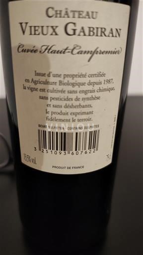 Bordeaux Château Vieux Gabiran Haut-Campromenil Non-Vintage