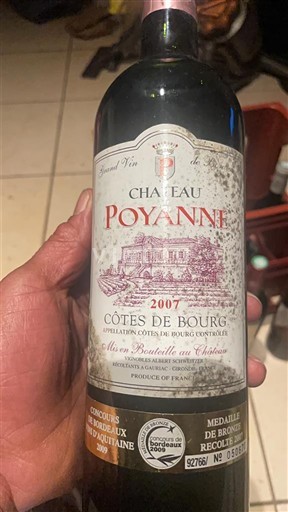 Bordeaux Côtes-de-bourg Château Poyanne 2007
