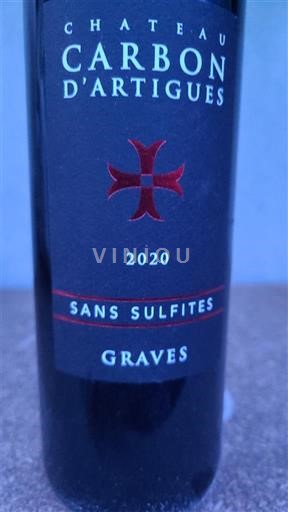 Бордо Ґрав. Château Carbon d'Artigues Sans Sulfites 2020