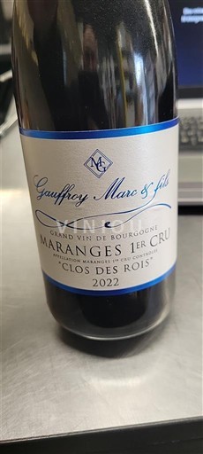 Wijnen Rouge sec Clos des Rois Gauffroy Marc & fils 2022 Frankrijk Bourgondië Maranges AOC Premier Cru