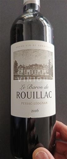Бордо Пессак-Леоньян Château Rouillac Le Baron de Rouillac 2016